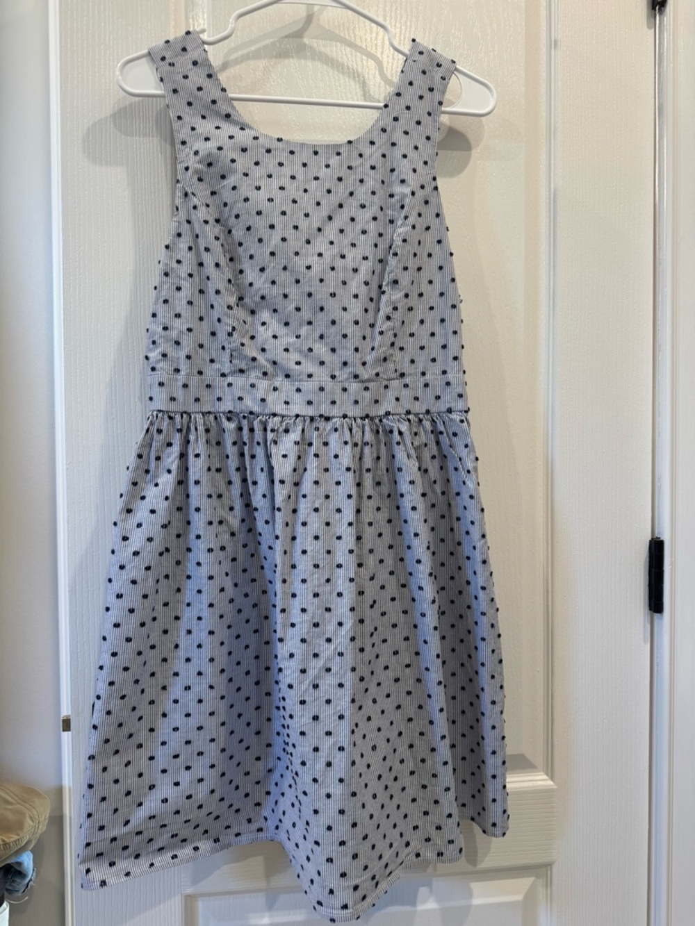 Altar'd State Dress With Navy Polka Dots